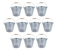 AB Tools Lot de 10 seaux en acier galvanisé de 5 L pour eau, charbon, plantes de jardin