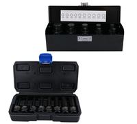 AB Tools Lot de 18 douilles hexagonales à impact 1/2" peu profondes + métriques 4 à 19 mm