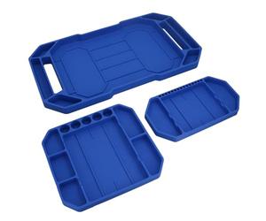 AB Tools Lot de 3 plateaux à outils souples antidérapants et compartiments résistants à l'huile