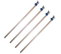 AB Tools Lot de 4 serre-joints en aluminium 1500 mm Argent, Bleu, Noir