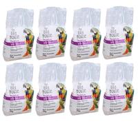 AB Tools Lot de 8 litières pour cage à oiseaux 2 kg de qualité supérieure pour perroquet, sable, calcium et minéraux, aide à la digestion