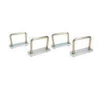 AB Tools-Maypole Lot de 4 Boulons en U M10 80 mm x 75 mm avec Plaques et Écrous Haute Résistance Or Zinc