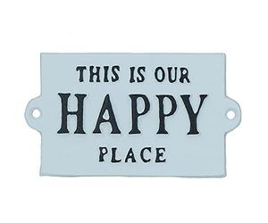 AB Tools Plaque murale en fonte avec inscription « This Is Our Happy Place » - Pour jardin, maison, maison