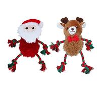 AB TOOLS Renne et Père Noël en peluche couinante pour chien