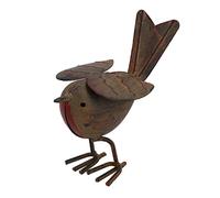 AB Tools Robin Red Brest Garden Sculpture Statue Ornement Decoration Metal Oiseaux