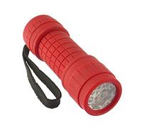 AB Tools Rouge 9 LED Mini Lampe torche torche lumière Camping Randonnées caoutchouc boîte GAR69