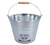 AB Tools Seau en métal galvanisé 5 L pour eau, charbon, feu, serre, plantes de jardin