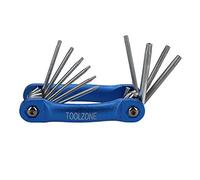 AB Tools-Toolzone Jeu de cles Torx pliantes 10pieces en aluminium T6 - T30 Torx de securite
