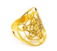 AB Viking Crafts Bague Doigt Cube Métatron Taille Unique Ouverte Acier Inoxydable dans Boîte à Bijoux Spiritualité Bonheur Énergie Métaphysique, one size