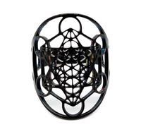 AB Viking Crafts Bague Metatron en forme de dés - Taille unique ouverte - En acier inoxydable - Dans une boîte à bijoux - Spiritualité, bonheur, énergie, métaphysique, taille unique, Carton