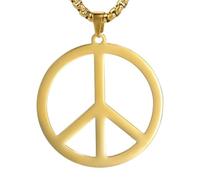 AB Viking Crafts Pendentif CND en acier inoxydable symbole de paix avec chaîne et pochette à bijoux | Résistance hippie paix, Or jaune