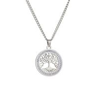 AB Viking Crafts Pendentif décoratif arbre de vie Yggdrasil avec chaîne en acier inoxydable certifié couleur argent dans boîte à bijoux | Arbre du monde famille bonheur, 2,5 x 2 cm Kette 45 + 5 cm,