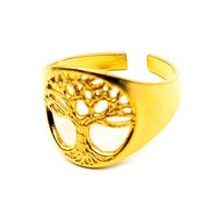 AB Viking Crafts SchmuckDesign-Nord Bague ouverte en acier inoxydable Motif arbre de vie Yggdrasil I Taille unique, taille unique, Carton