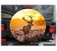 AB3-00179 Cerf Couvre-pneu de secours 68x21 cm simili cuir Couvre-roue de secours Couvre-roue de secours Couvre-pneu Couvre-roue Pardessus