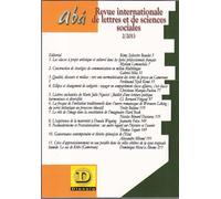 Aba 2013 Revue internationale de lettres et de sciences sociales - Collectif - Dianoia - broché - Revue