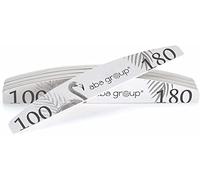 Aba Group Limes a Ongles Set - Kit Ongle - Limes a Ongles Professionnelle Slim (2mm) 10 Pcs - Onglerie Materiel Professionnel - Accessoire Ongle - Grit 100/180 - Forme Demi-lune