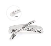 Aba Group Limes a Ongles Set - Kit Ongle - Limes a Ongles Professionnelle Slim (2mm) 25 Pcs - Onglerie Materiel Professionnel - Accessoire Ongle - Grit 100/180 - Forme Incurvée