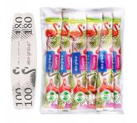 ABA GROUP Lot de 100 limes à ongles professionnelles Ellipse Slim Flamingo 100/180