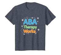 ABA Therapy Works : Professionnels du Soutien à l'Autisme T-Shirt, Enfant, Bleu Chiné, 12 Ans