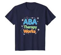 ABA Therapy Works : Professionnels du Soutien à l'Autisme T-Shirt, Enfant, Bleu Marine, 10 Ans