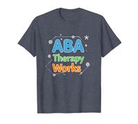 ABA Therapy Works : Professionnels du Soutien à l'Autisme T-Shirt, Homme, Bleu Chiné, 5XL