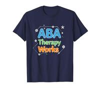 ABA Therapy Works : Professionnels du Soutien à l'Autisme T-Shirt, Homme, Bleu Marine, XXL