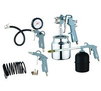 ABAC Kit d'Accessoires pour Compresseur 8 Pièces G-810AL, Comprenant Gonfleur de Pneus avec Manomètre, Souffleur, Pistolet à Peinture 1L, Pistolet de Lavage 0.9L, Tuyau Spiralé 5m