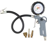 ABAC Pistolet de Gonflage de Pneus 3 Pièces pour Compresseur G-580, Comprenant un Gonfleur de Pneus avec Manomètre et 3 Embouts de Gonflage, Pression Max. 8 Bar