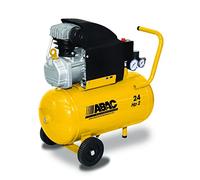 ABAC Pole Position B20 Baseline Compresseur d'Air, Compresseur d'Air 24 Litres, Double Manomètre, Pression Max. 8 Bar, Injection d'Huile, Roues de Transport, Puissance 2 Hp