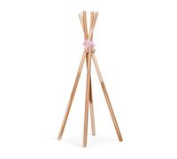 ABACHI WOOD Porte-manteau Tipi rose sur pied en bois naturel, cintre résistant pour vêtements, sacs, chapeaux, portemanteau pour garçons et filles, maison, décoration de maison et cadeaux, (92 x 2,5