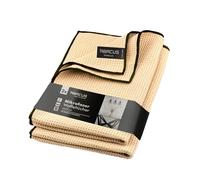 ABACUS Chiffon gaufré 40x40cm Chiffon en Microfibre Beige Chiffon de séchage sans Rayures spécialement pour Le Verre, Les fenêtres, Les vitres sans Traces Chiffon d'essuyage Durable, Chiffon de polis