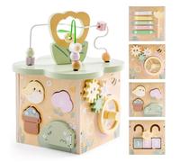 Abacus didactique pour enfants - ROBOTIME ROBUD Cube d'activités en bois - Thème buisson de fleurs