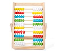 Abacus for Kids Math avec des perles multicolores, Abacus en bois à 10 rangées pour les tout-petits 3-5, comptant des blocs, les outils d'apprentissage mathématique préscolaire pour les enfants 6-8 p
