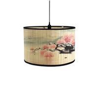 Abad-jour en bambou rétro, abat-jour en forme de tambour rond pour tables ou lustres, adapté aux lustres de plafond simples (Style 14)