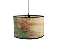 Abad-jour en bambou rétro, abat-jour en forme de tambour rond pour tables ou lustres, adapté aux lustres de plafond simples (Style 26)