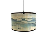 Abad-jour en bambou rétro, abat-jour en forme de tambour rond pour tables ou lustres, adapté aux lustres de plafond simples (Style 15)