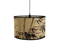 Abad-jour en bambou rétro, abat-jour en forme de tambour rond pour tables ou lustres, adapté aux lustres de plafond simples (Style 18)