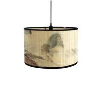 Abad-jour en bambou rétro, abat-jour en forme de tambour rond pour tables ou lustres, adapté aux lustres de plafond simples (Style 25)