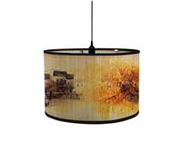 Abad-jour en bambou rétro, abat-jour en forme de tambour rond pour tables ou lustres, adapté aux lustres de plafond simples (Style 16)