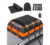 Abahub 850L Coffre de Toit Pliable, Design Étanche Matériau 840D, Universel pour Tous Les Modèles avec/sans Porte-Bagages, avec Crochets de Portière Base Antidérapante Inclus,Grande Capacité