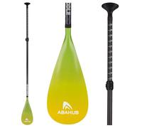 Abahub Pagaie Paddle Carbone avec Paddlesac Sup Paddle Extensible 170-218cm pour Sup Planche Surf Manche en Carbon, Plastique Pale en Wave Print Noir/Gris/Bleu/Orange/Rouge/Jaune