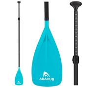 Abahub Pagaie Paddle Sup Paddle Rame Pagaie Télescopique 173-213cm Aluminium avec Revêtement PU pour Sup Planche Surf, Lame Plastique Nylon Noir/Bleu/Vert/Rouge/Orange/Jaune (Turquoise)