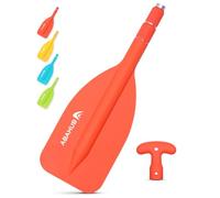 Abahub Pagaie Télescopique 53-106cm Pagaie d’Urgence à Pagaie Unique avec Rames Légères à Poignée en T Mini Pagaie Auxiliaire Manche Télescopique Aluminium pour Canoë Bateau Pneumatique Kayak, Orange