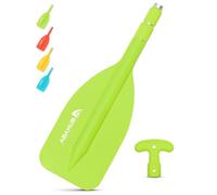Abahub Pagaie Télescopique 53-106cm Pagaie d’Urgence à Pagaie Unique avec Rames Légères à Poignée en T Mini Pagaie Auxiliaire Manche Télescopique Aluminium pour Canoë Bateau Pneumatique Kayak, Vert