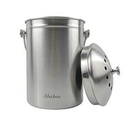 Abakoo Poubelle à Compost en Acier Inoxydable 304 pour Cuisine - Comprend 4 filtres à Charbon Propre et sans Odeur (5 l)