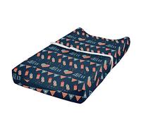 ABAKUHAUS 4 juillet Housse de Matelas à Langer pour Bébé, liberté vacances, Housse Douce pour Matelas à Langer avec Trous, Ardoise Bleu Rouge Blanc