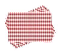 ABAKUHAUS À Carreaux Lot de Sets de Table en 4 pièces, Traditionnel Vichy, Tissu Lavable pour Salle à Manger et Cuisine, 30 cm x 45 cm, Corail Blanc