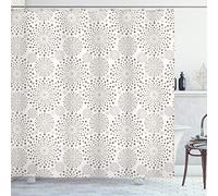ABAKUHAUS Abstrait Rideau de Douche, Modèle d'arrangement de Fleurs, Tissu Ensemble de Décor de Salle de Bain avec Crochets, 175 cm x 200 cm, Bronzé Taupe et Beige
