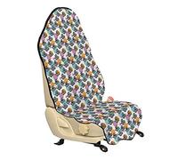 ABAKUHAUS Artichaut Housse de Siège de Véhicule, Légumes Blanc Noir, Protecteur d'Auto sans Glissement, Coupe Universelle, 75x145cm, turquoise abricot