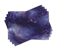 ABAKUHAUS Aubergine Lot de Sets de Table en 4 pièces, Espace Ciel Etoiles Gloomy, Tissu Lavable pour Salle à Manger et Cuisine, 30 cm x 45 cm, Brun Clair Rose Foncé